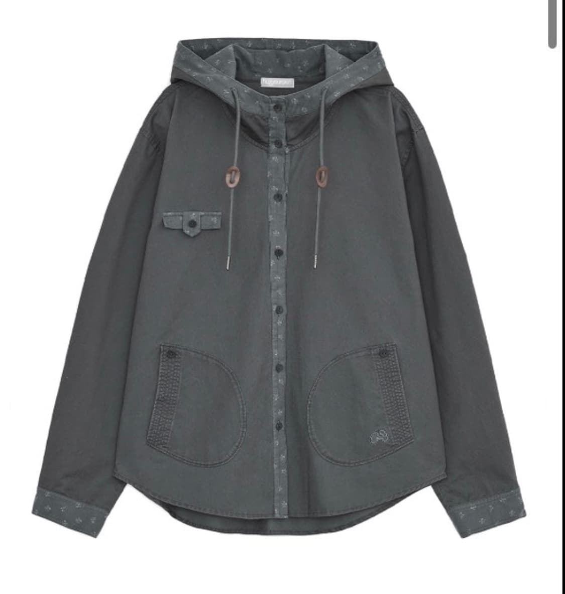 허그유어스킨 후디 셔츠 자켓 hooded shirts jacket 차콜  상품이미지1