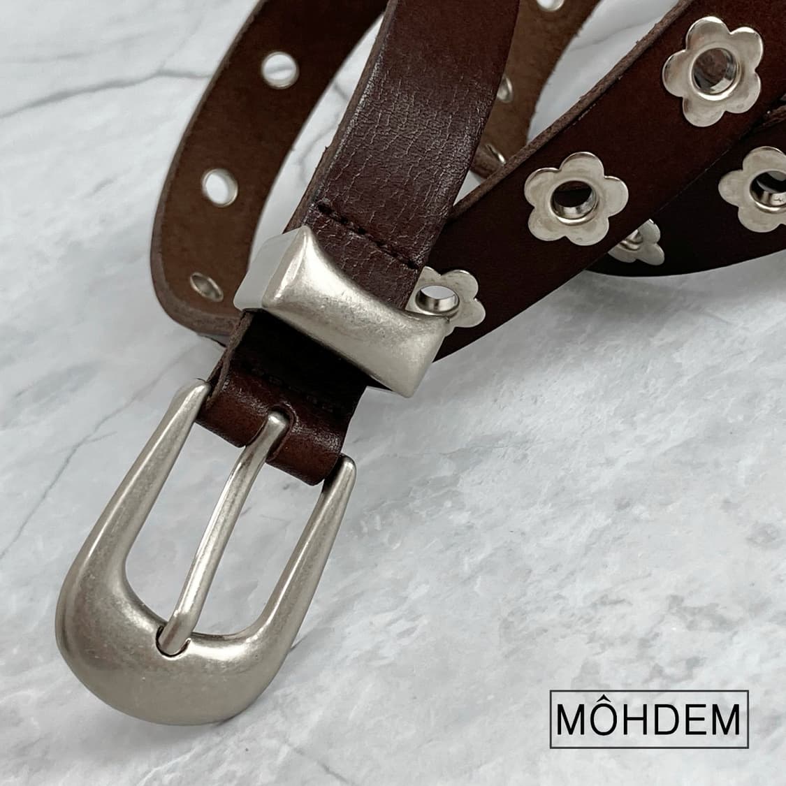 [Unisex] 플라워 아일렛 이태리소가죽 벨트 상품이미지6