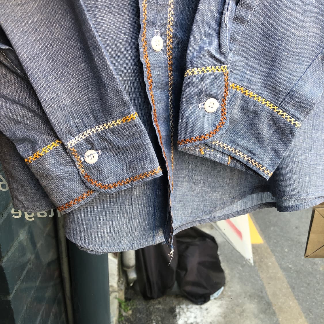 70s/80s Vintage chambray shirt-M 상품이미지4