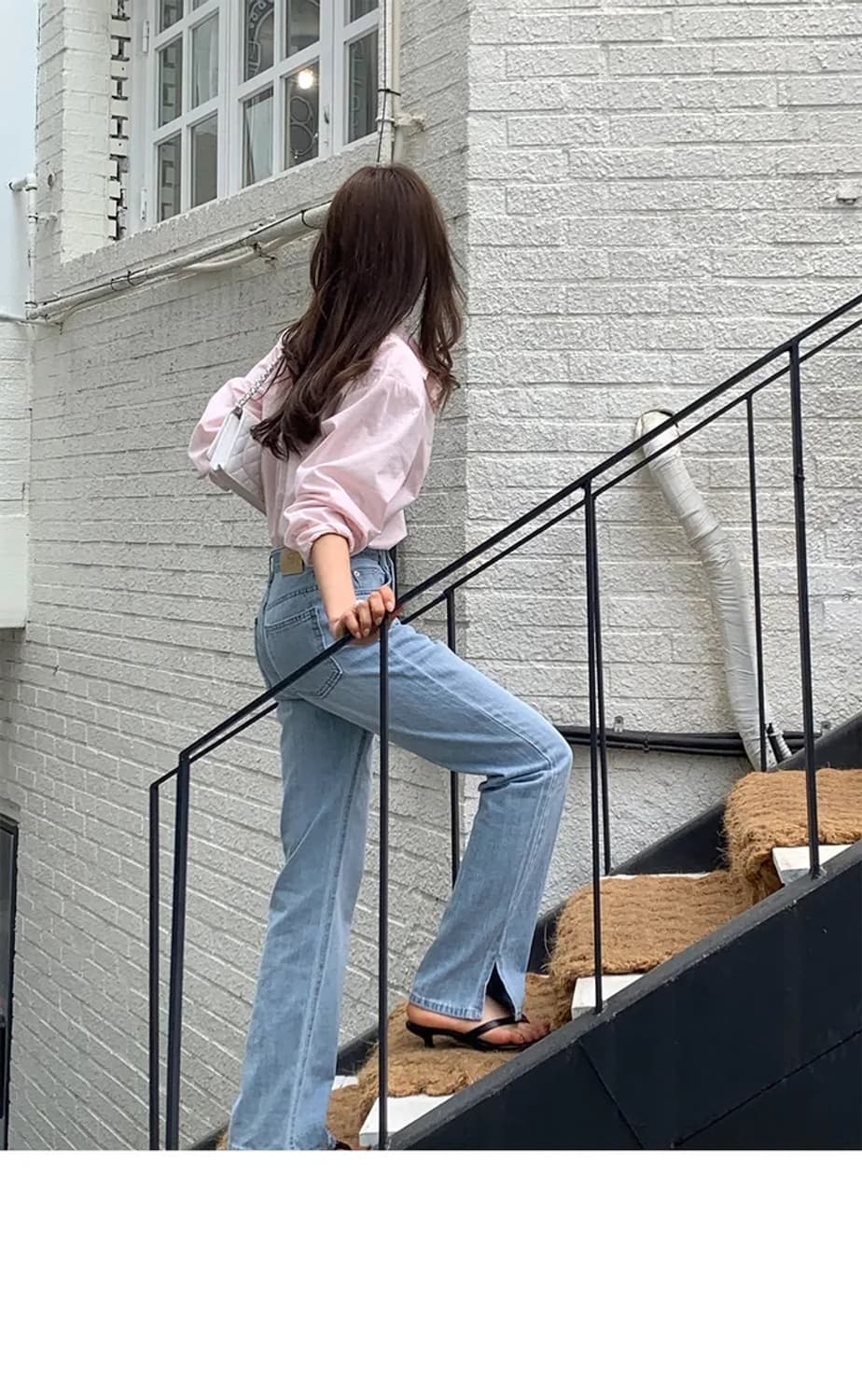 라이크유 티롭 트임 연청일자팬츠m 상품이미지6