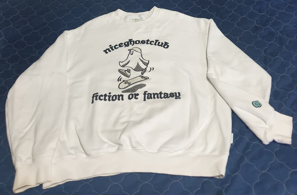 나이스고스트클럽 고스트 온 보드 UV 스웨트셔츠 (M) 상품이미지1