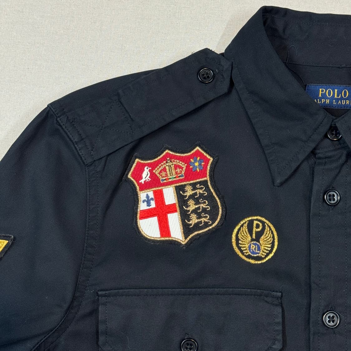 S) 폴로 랄프 로렌 멀티 엠블럼 밀리터리 커스텀 셔츠 상품이미지2
