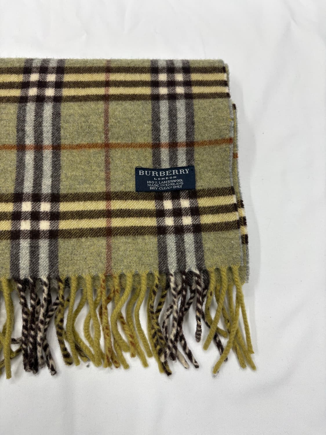 빈티지 버버리 노바체크 올리브 울 머플러 목도리 상품이미지4