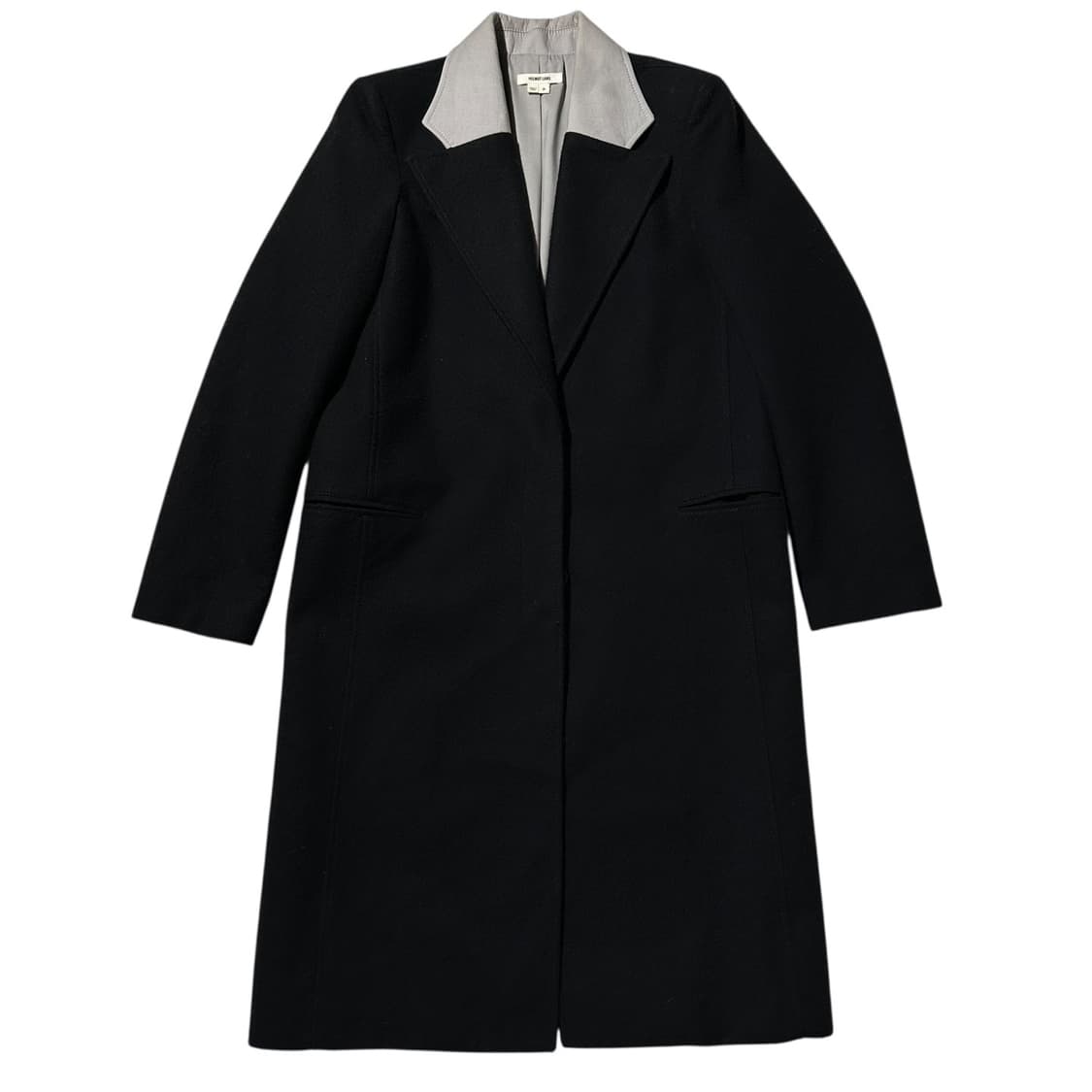 헬무트랭 카라 배색 싱글 코트 상품이미지1