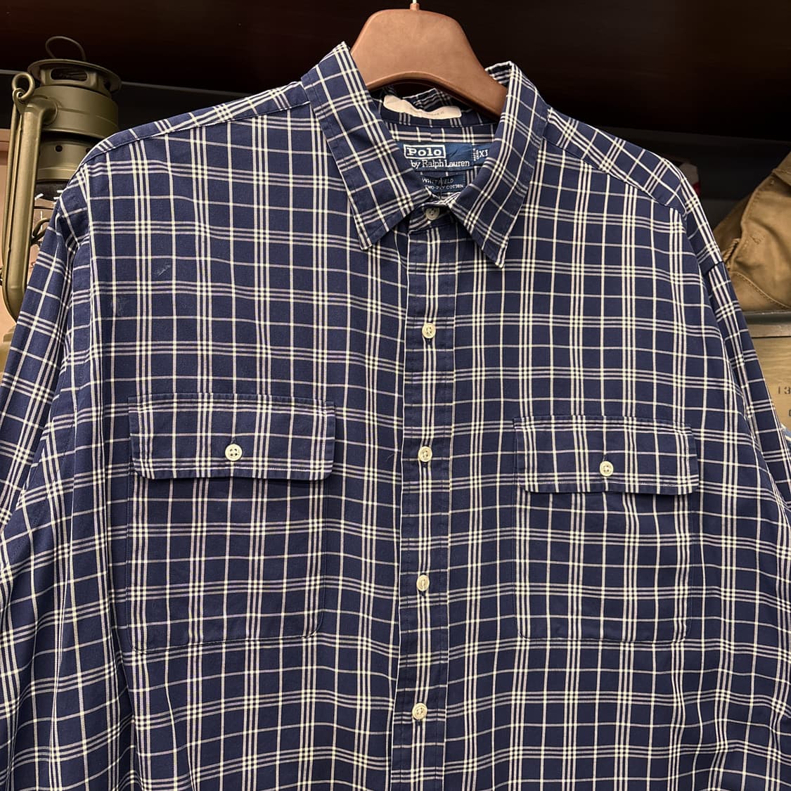 90s 폴로 랄프로렌 윗필드 오버핏 체크포켓 빅셔츠 투-플라이 N754 상품이미지3