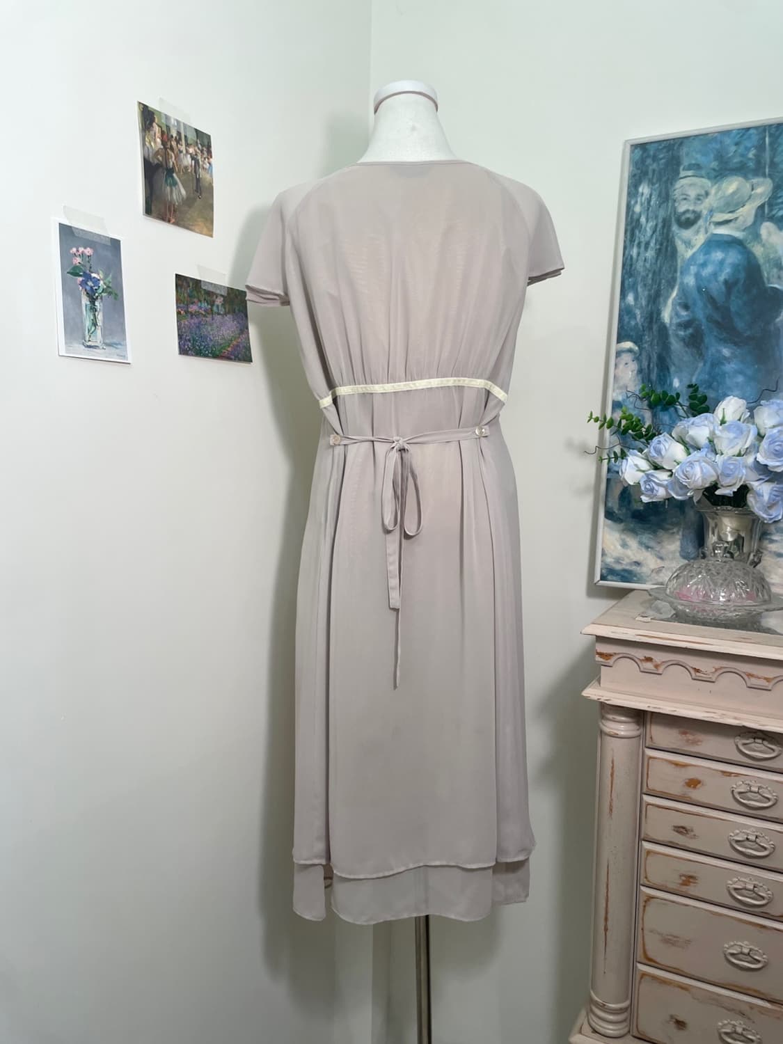 sheer pinkgray shirring bow point opc 상품이미지3