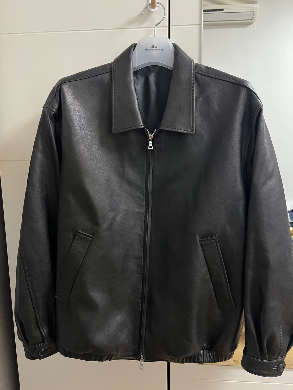 택포48) SEW 스테디에브리웨어 레더 블루종 자켓 3사이즈 상품이미지1