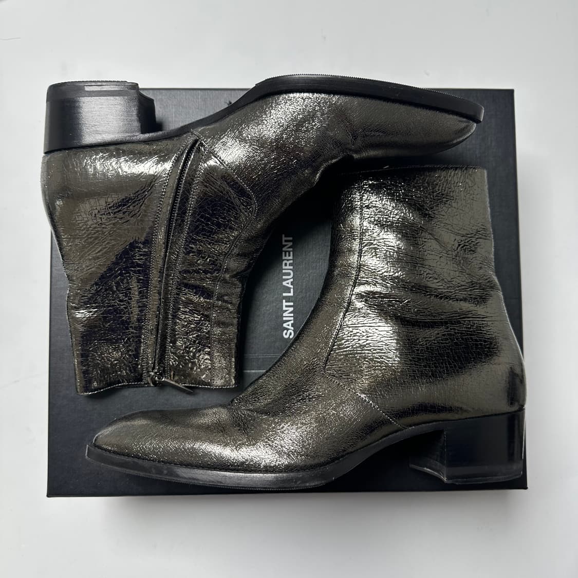 생로랑 16aw 메탈릭 실버 와이어트 부츠 42 상품이미지2