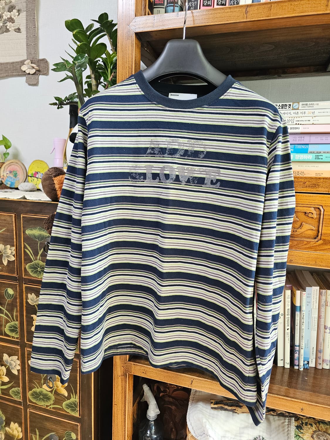 새거!! Addslow 스트라이프 긴팔티 0사이즈 애드슬로우 에드슬로우 상품이미지1