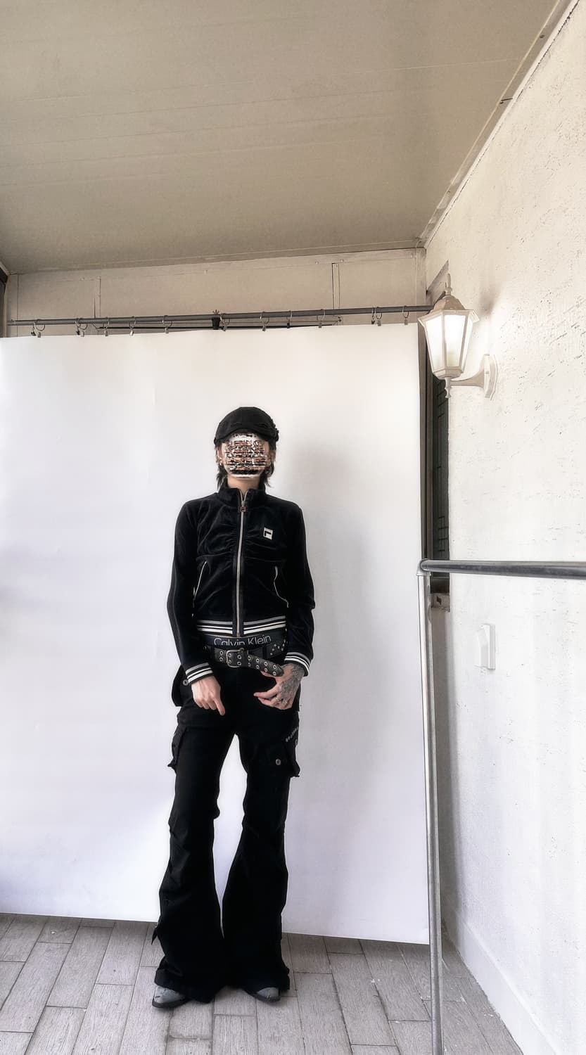 FILA navy velour zip-up jacket 상품이미지4