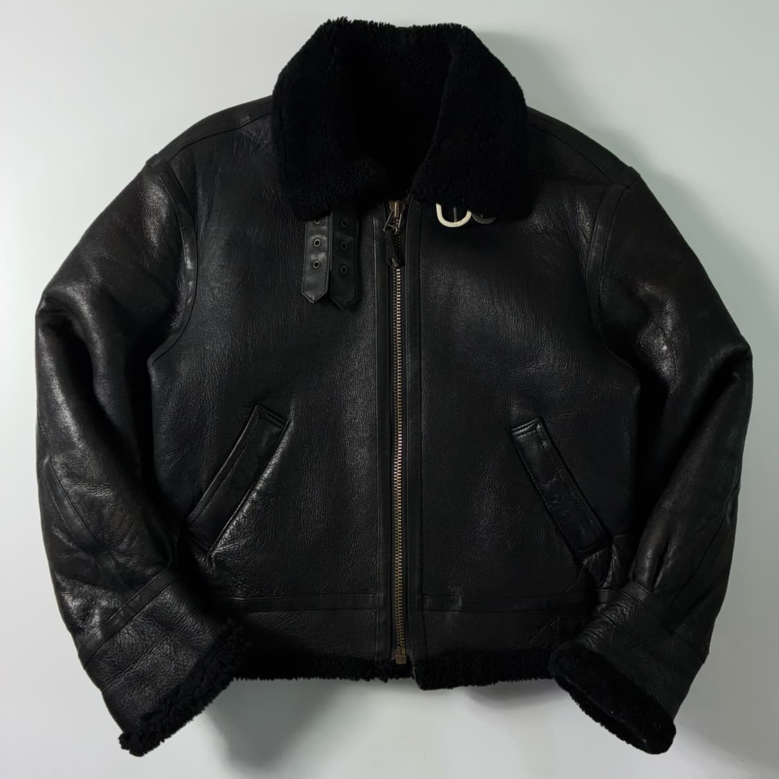 Stussy  스투시 B-3 블랙 램스킨 레더 무스탕  상품이미지1