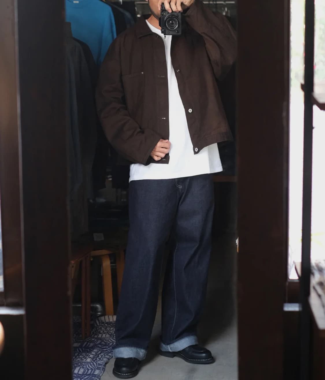 요코 사카모토 데님 블라우스 자켓 카키시부  상품이미지3