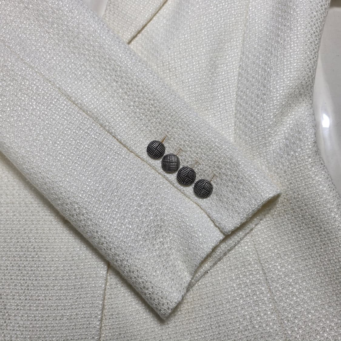 1843 ORR 아이보리 트위드 자켓 /  하객룩 격식룩 M 상품이미지6