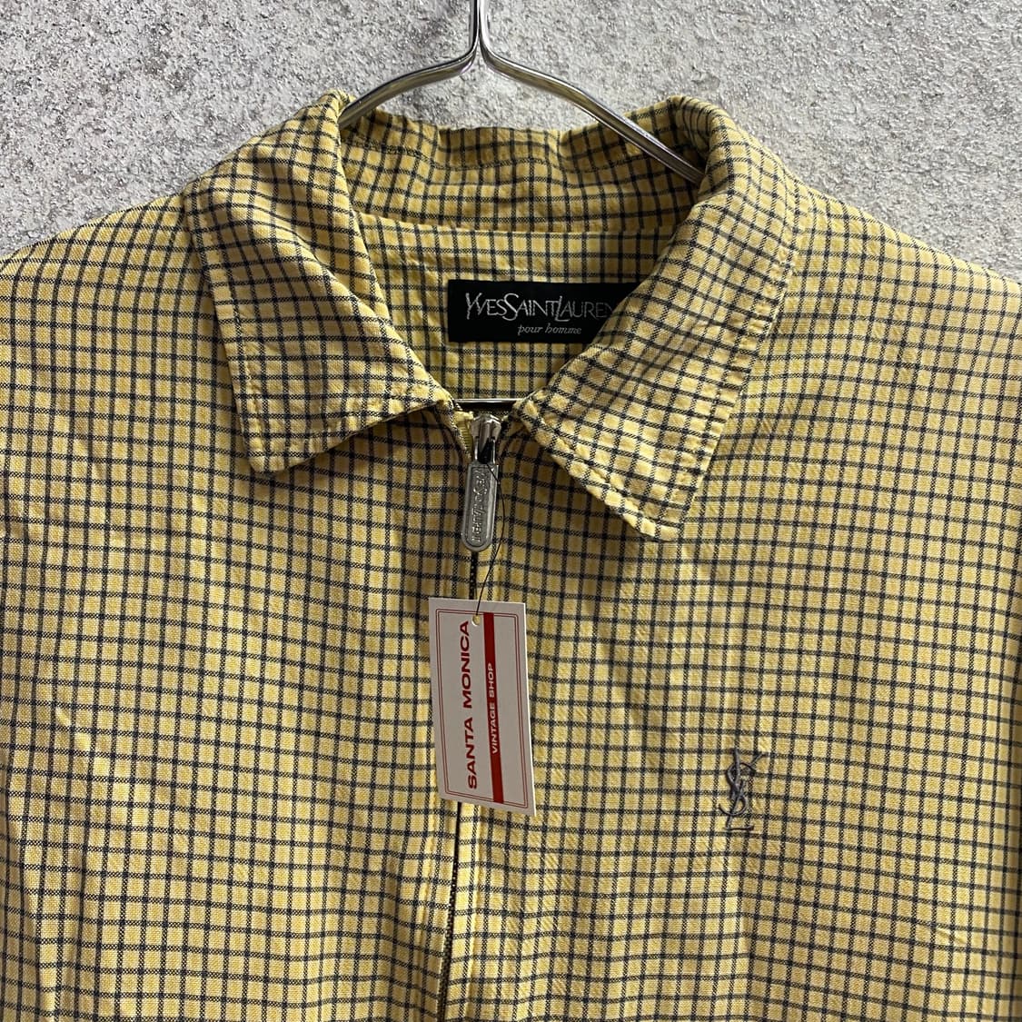 입생로랑 빈티지 체크패턴 블루종 자켓 B4644 상품이미지3