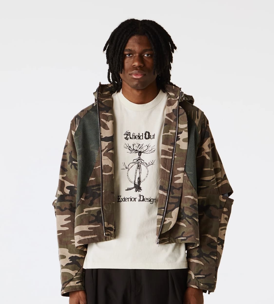 L 100 새제품) 어필드아웃 익스테리어 반팔 그래픽 티셔츠 내츄럴 상품이미지9