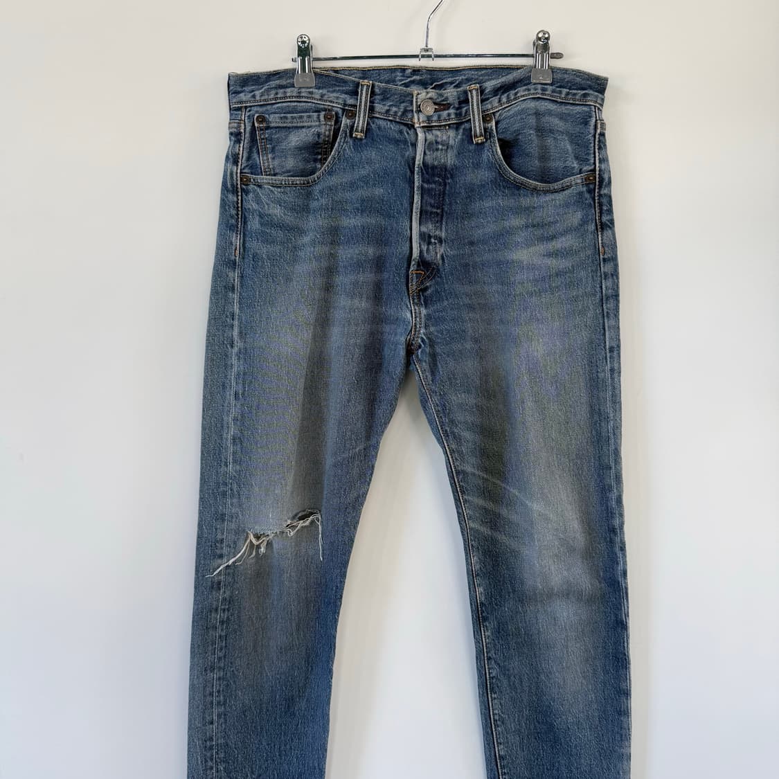 리바이스 Levi’s 501 CT 테이퍼드 중청 데님 팬츠 R탭 찢청 상품이미지2