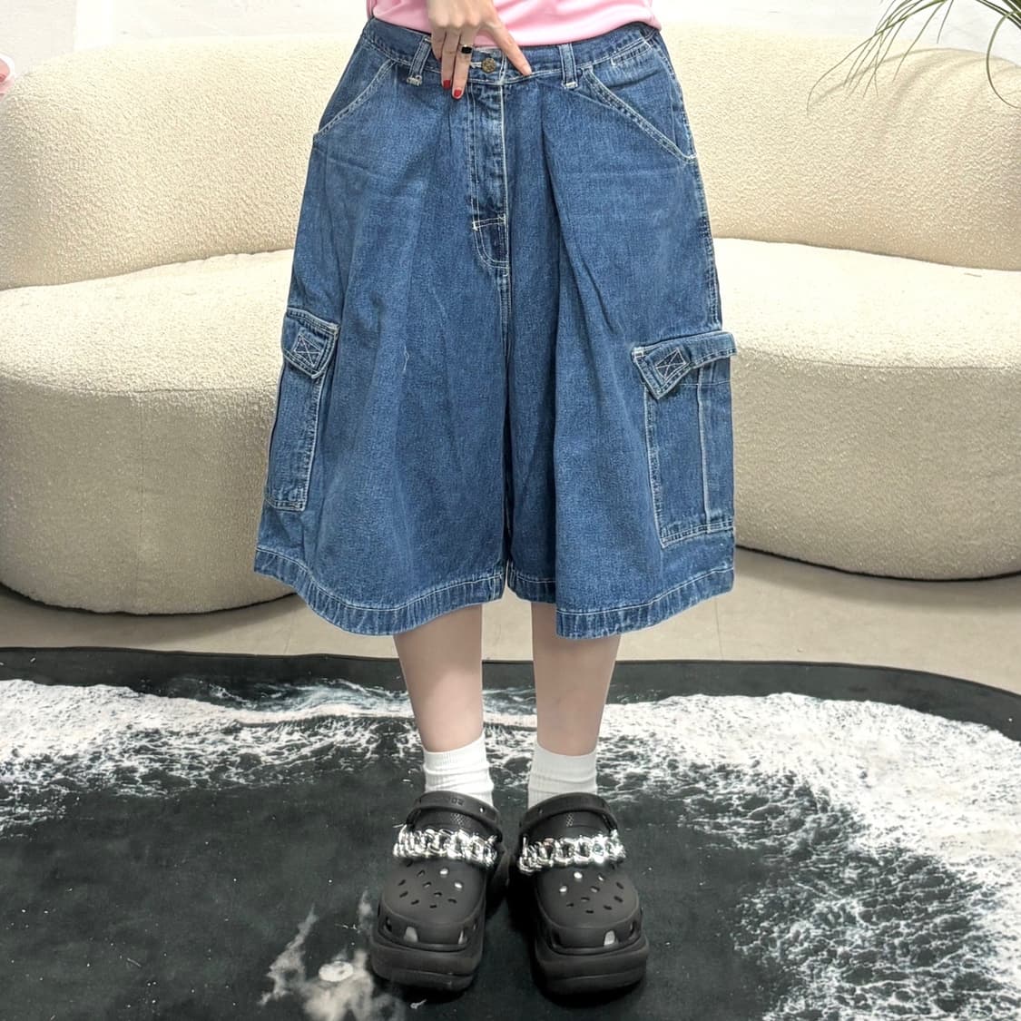 Vtg 데님카고 버뮤다팬츠 상품이미지1