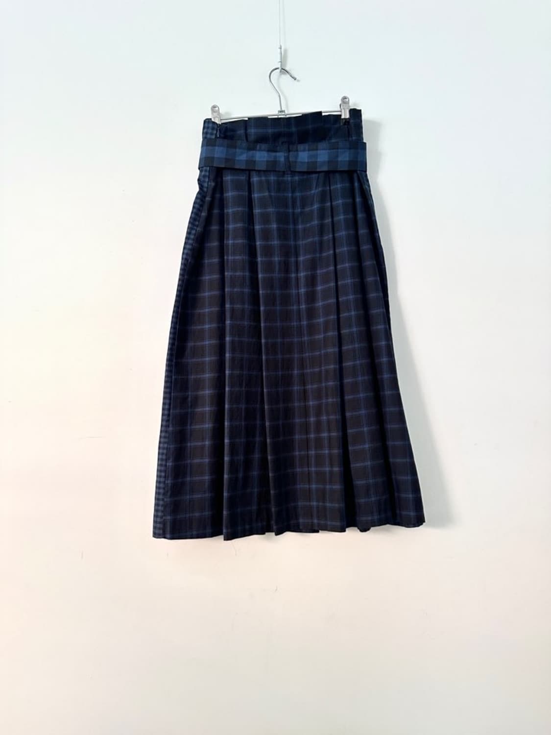 2 verse check belt skirt / navy 상품이미지4