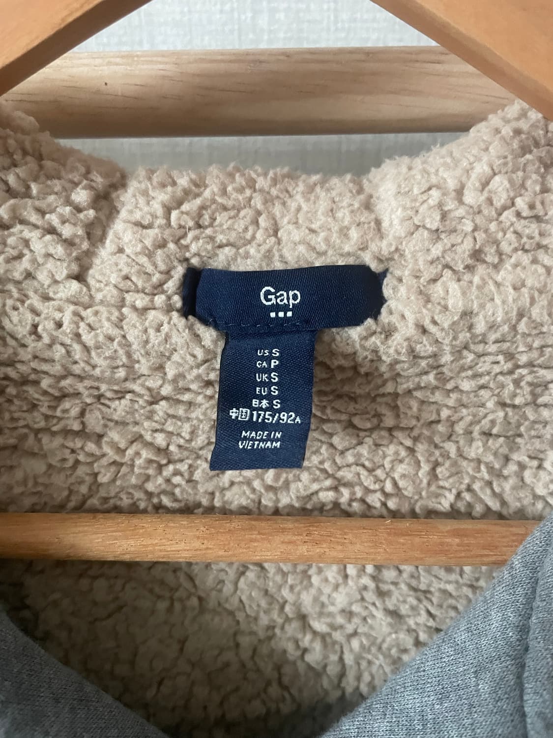 빈티지 gap 양털 그레이 후드집업 상품이미지3