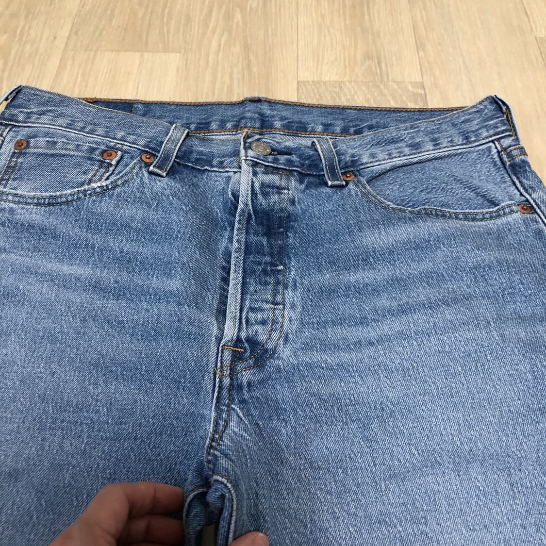 (32) 새상품 리바이스 Levi's 501 스트레이트진 연청 데님 상품이미지3