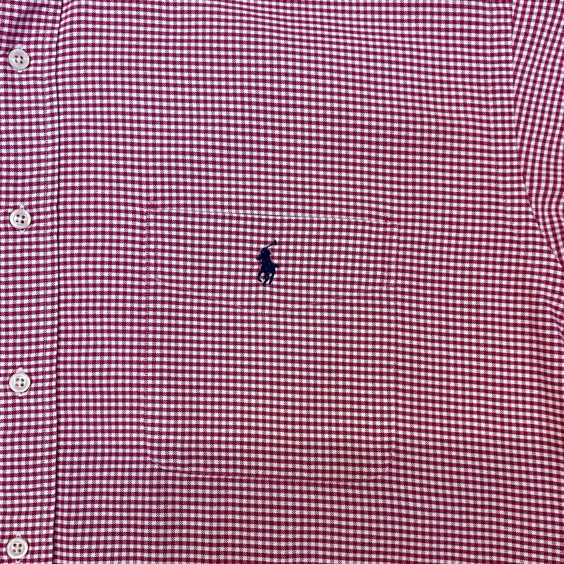 미국 빈티지 폴로 랄프로렌 레드 체크 셔츠 남방 상품이미지5