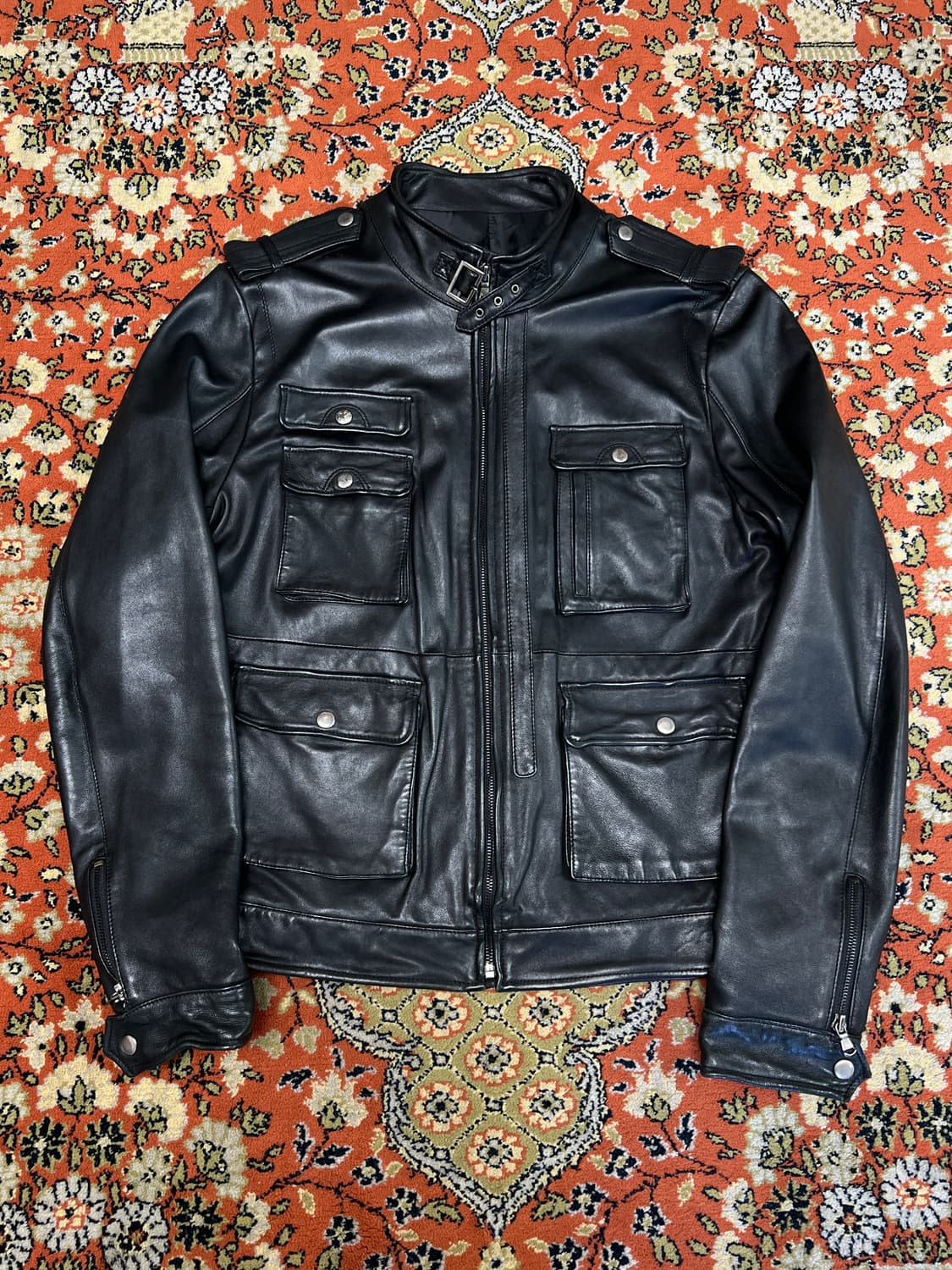 [XL] 빈티지 4포켓 리얼레더 라이더 자켓 상품이미지1