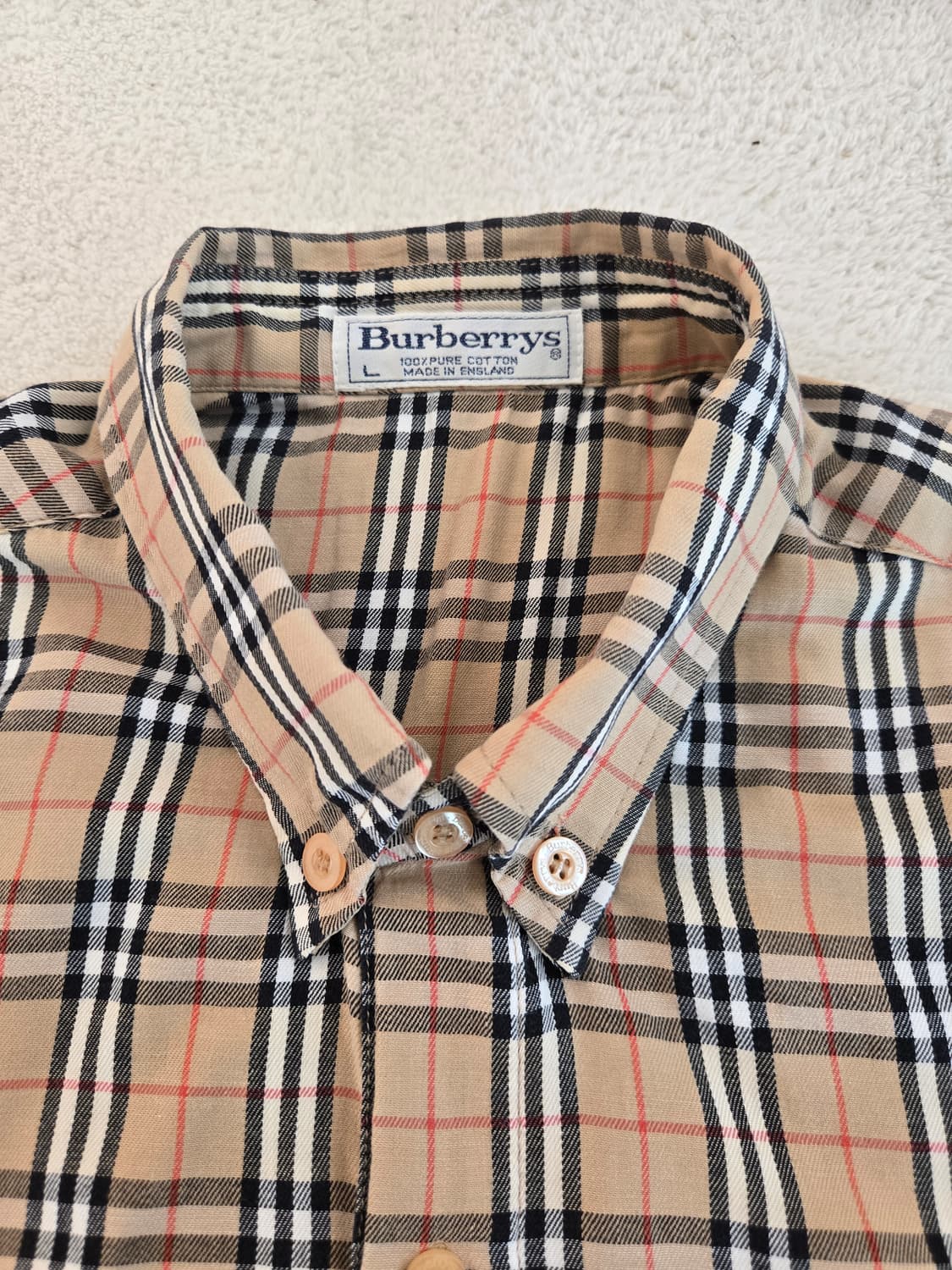 버버리 체크 반팔 셔츠 L : 싸게 드려요 상품이미지4