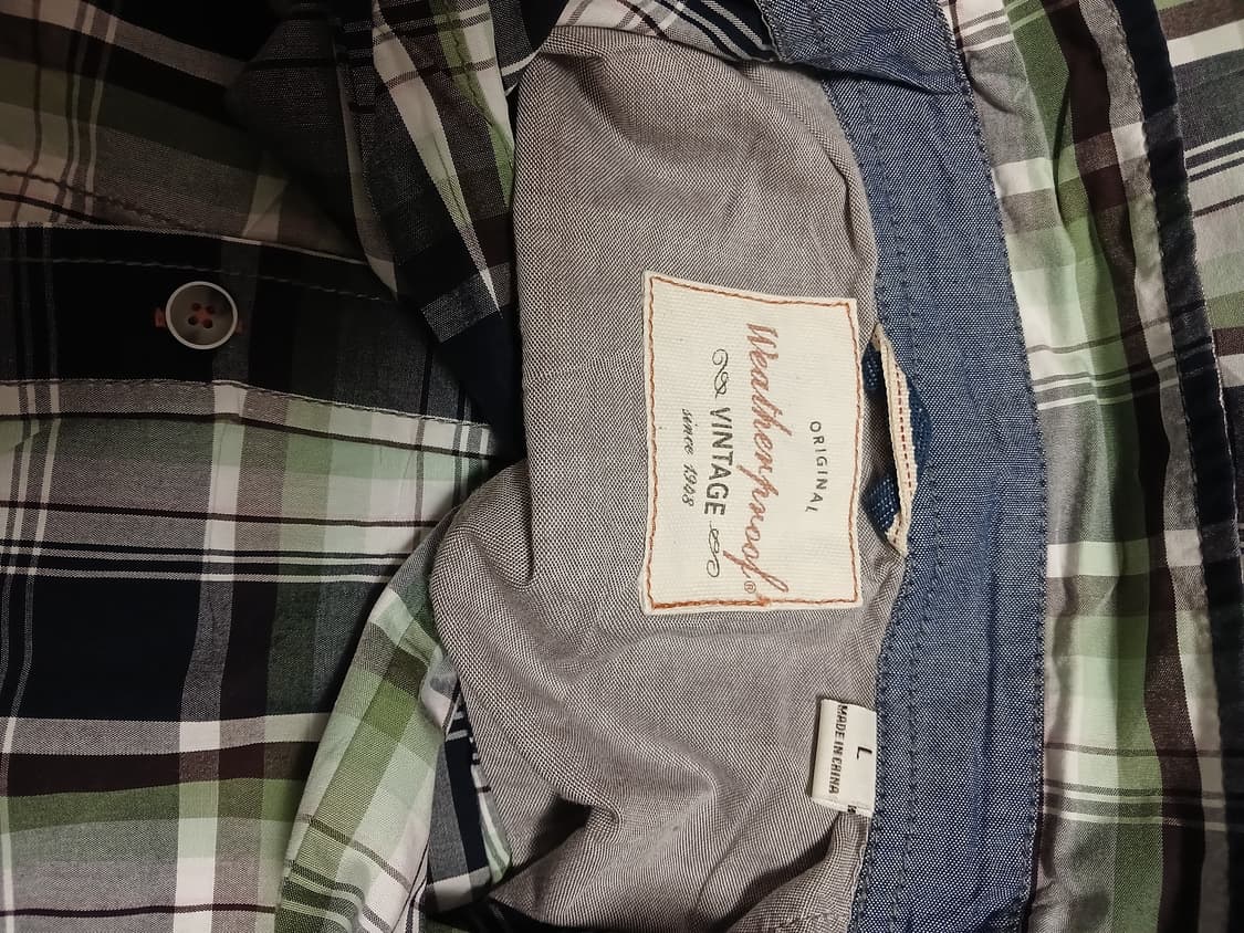 웨더 프루프 빈티지 그린 체크 셔츠 상품이미지4