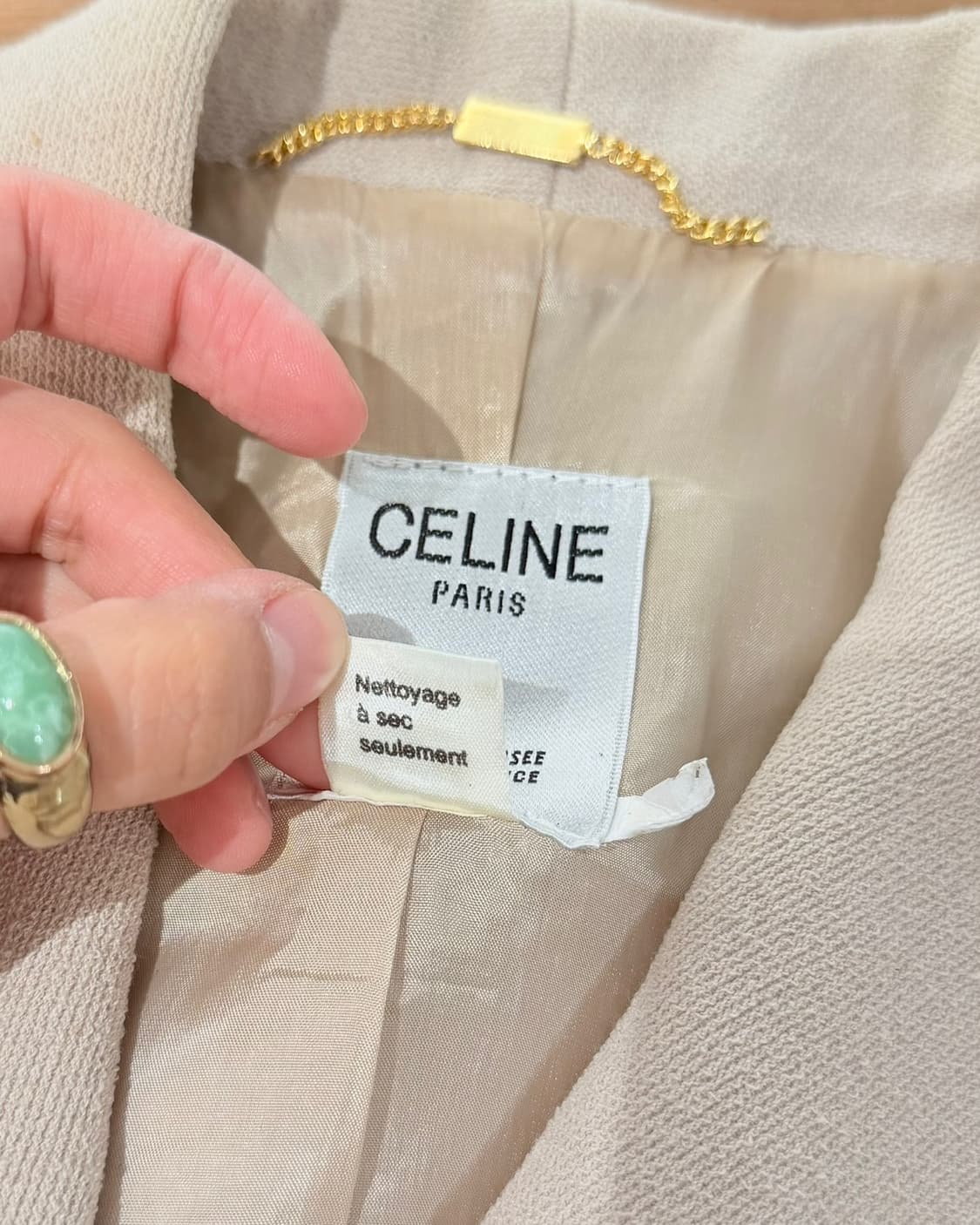 셀린느 라이트 베이지 싱글 브레스트 베이직 자켓 상품이미지9