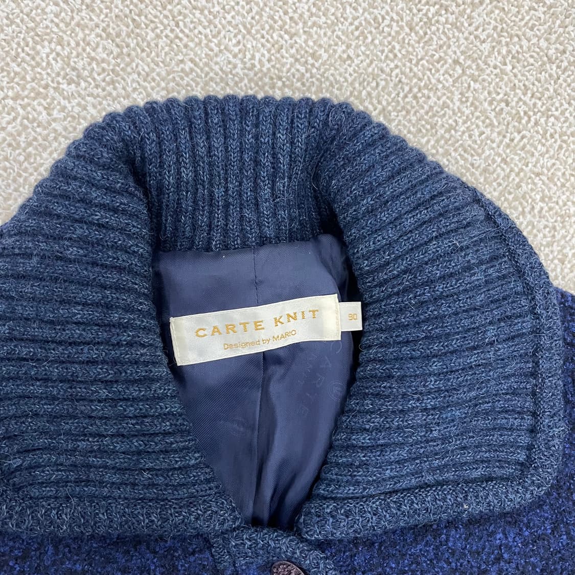 90 까르뜨 자수 모 니트 카라 집업 0130M1 상품이미지2