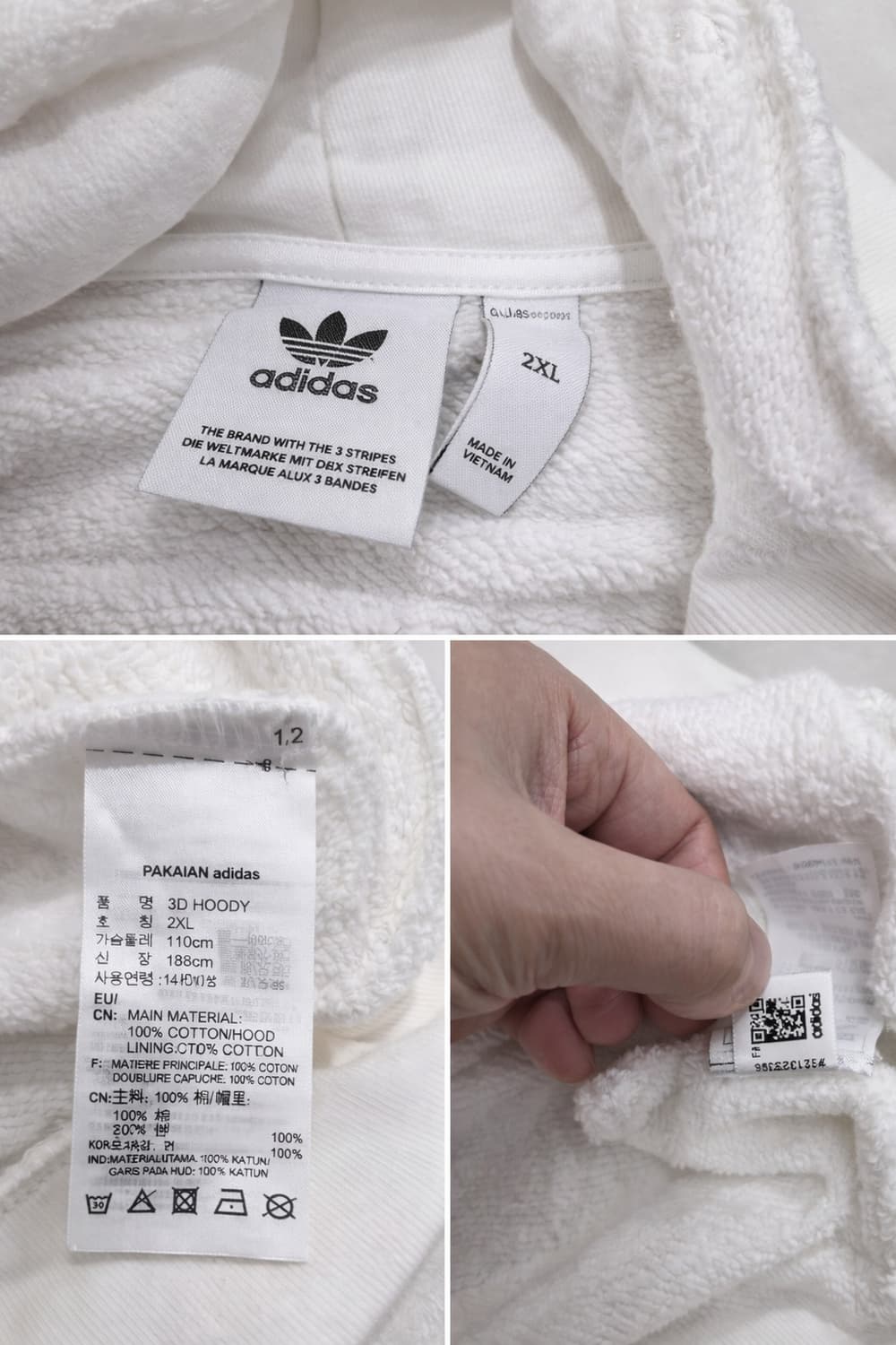 아디다스 오리지널스 3D그래픽 후드티 / 화이트 / 2XL / 상태굿! 상품이미지4