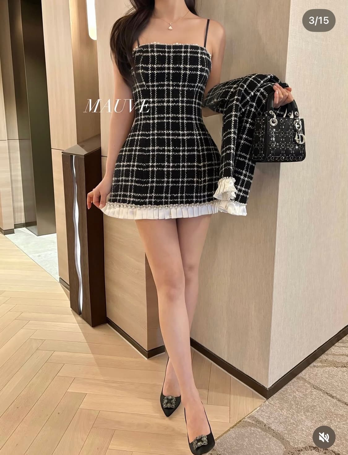 수입의류 트위드 자켓 원피스 세트 상품이미지2