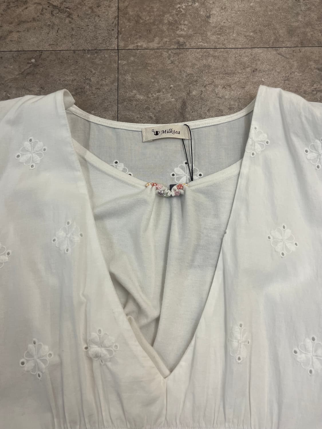 빈티지 펀칭 블라우스 화이트 #csz4093 상품이미지4