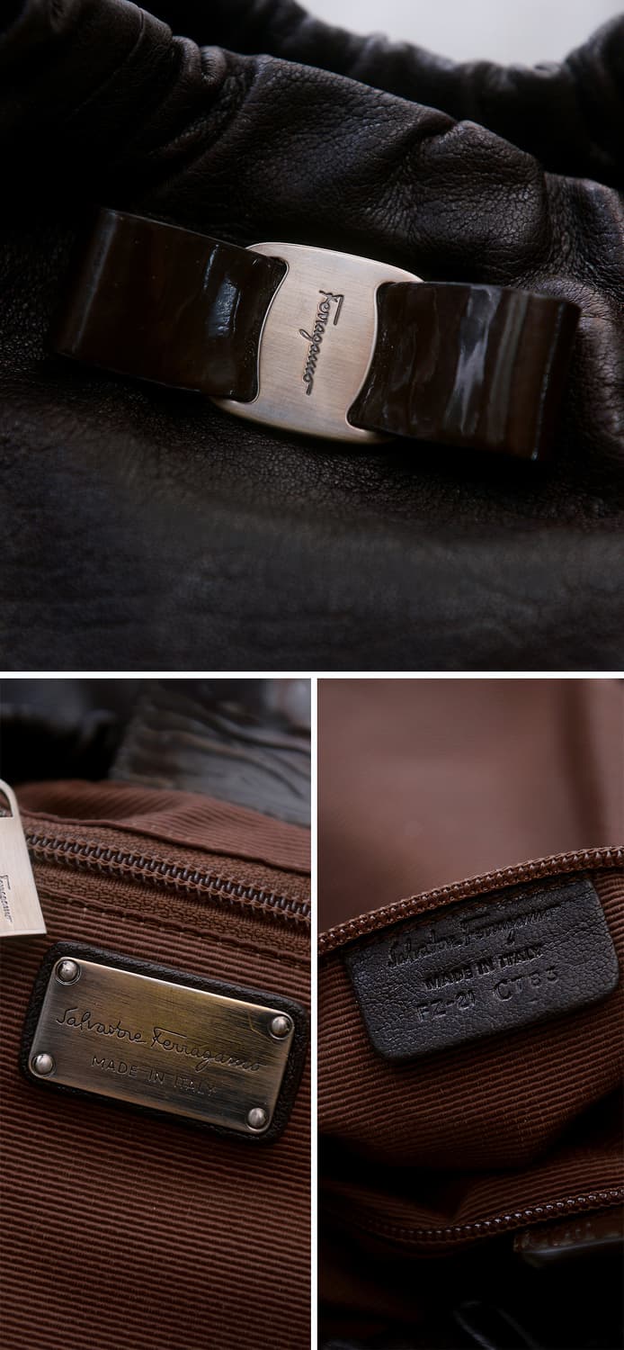 페라가모 바라리본 셔링 레더 호보백 빅토트.숄더 상품이미지10