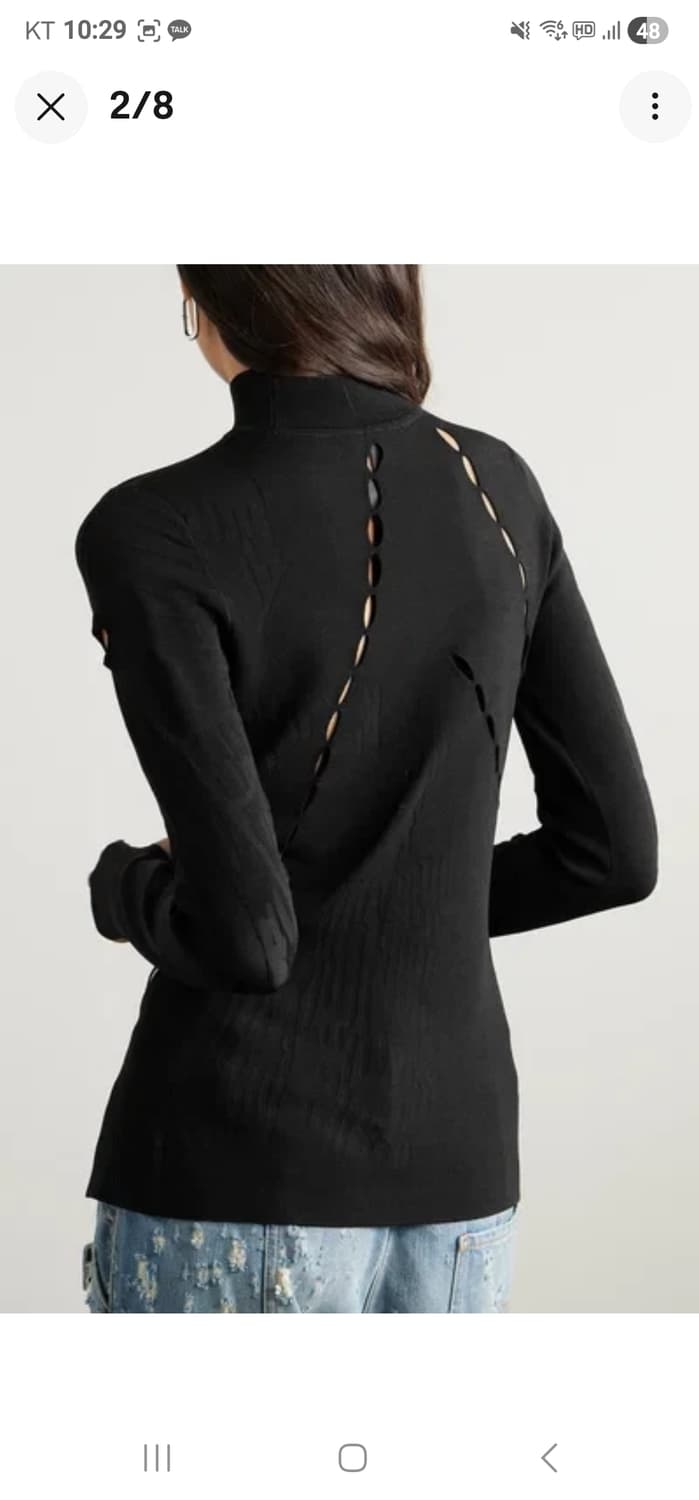 Y-3 아디다스 요지 야마모토 잉건 컷아웃 니트 탑 블랙  상품이미지2