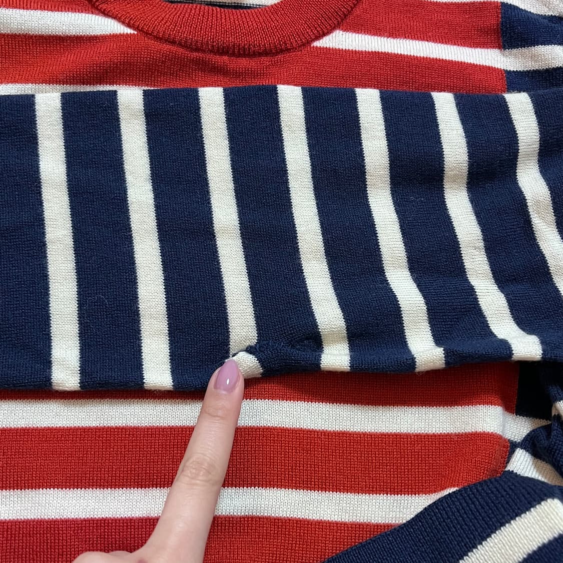 [정품] 라코스테 네이비오렌지 단가라 니트 [ 3 ] 상품이미지7