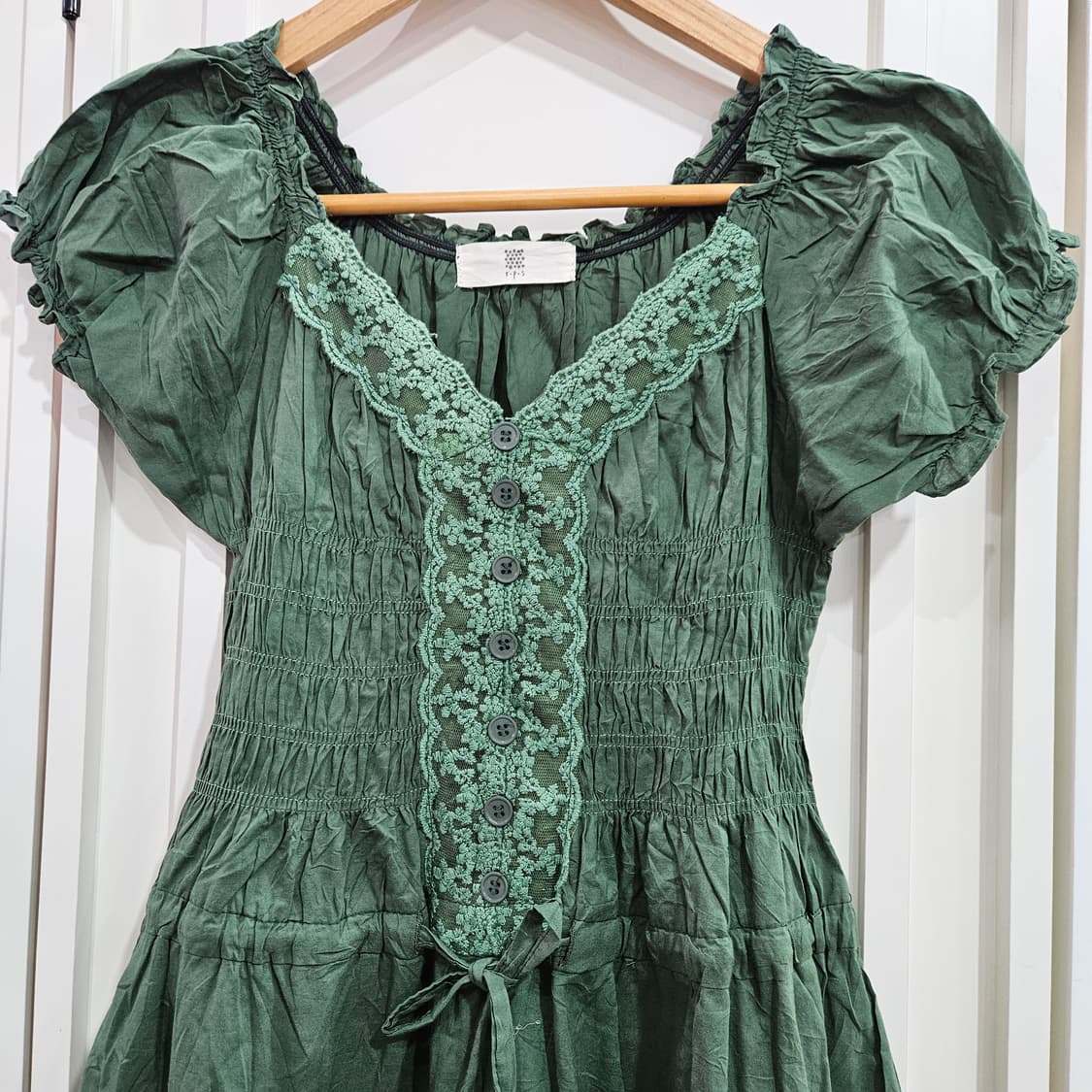 그린 레이스 셔링 롱원피스 상품이미지2