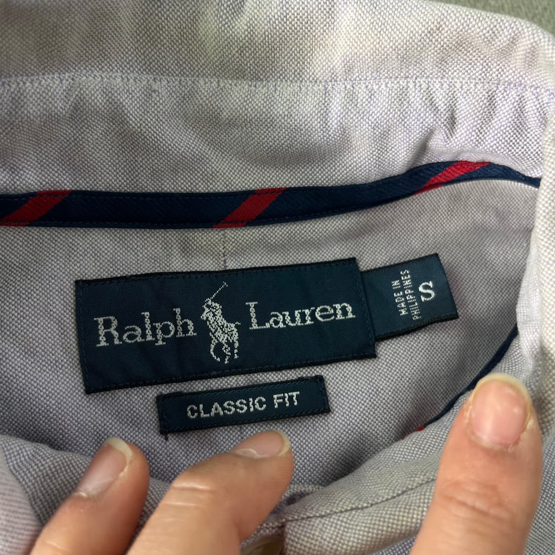 100 폴로랄프로렌 코튼 연퍼플 셔츠  상품이미지4