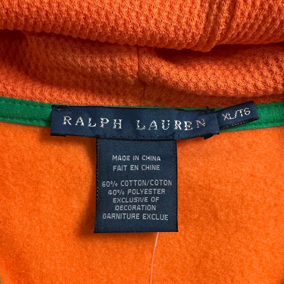 로렌 랄프로렌 오렌지 빅포니 후드집업 상품이미지5