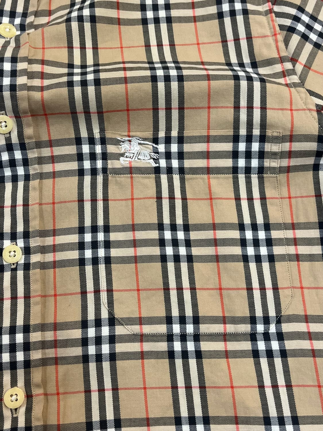 버버리 체크 셔츠 베이지 M #csz2538 상품이미지4