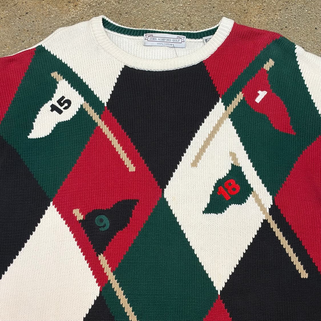새상품급 90s USA 빈티지 존에쉬포드 골프 헤비코튼 니트 상품이미지4