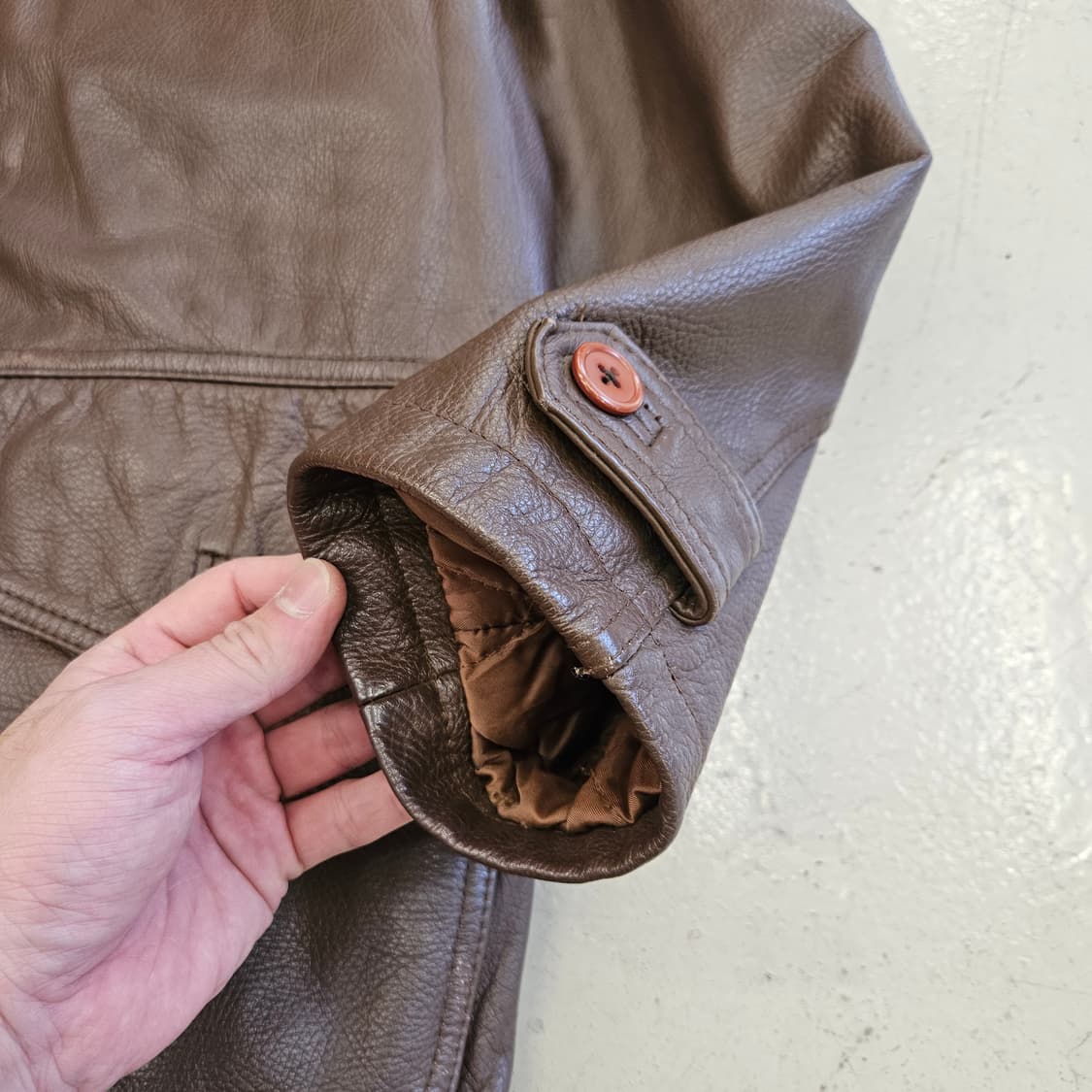 VINTAGE COW LEATHER 빈티지 소가죽 자켓 가죽자켓 L 상품이미지5