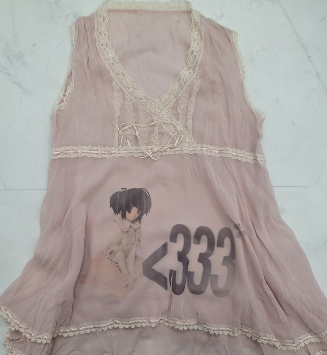 No.333 girl sleeveless 커스텀 나시 y2k 상품이미지2