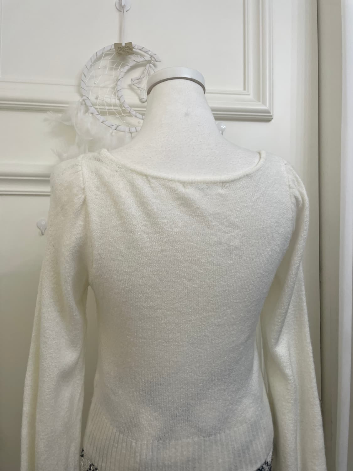 ivory black bow point sweater(size-F) 상품이미지5