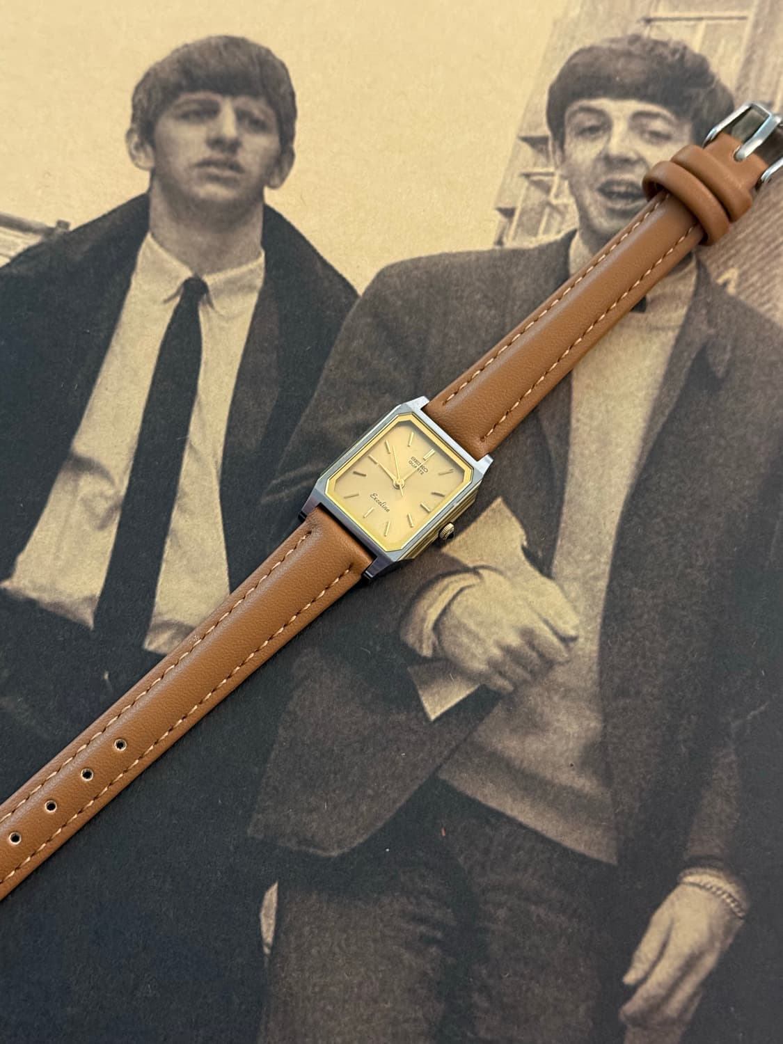 세이코 Seiko 쿼츠 스퀘어 엑셀린 브라운 레이디스 상품이미지2