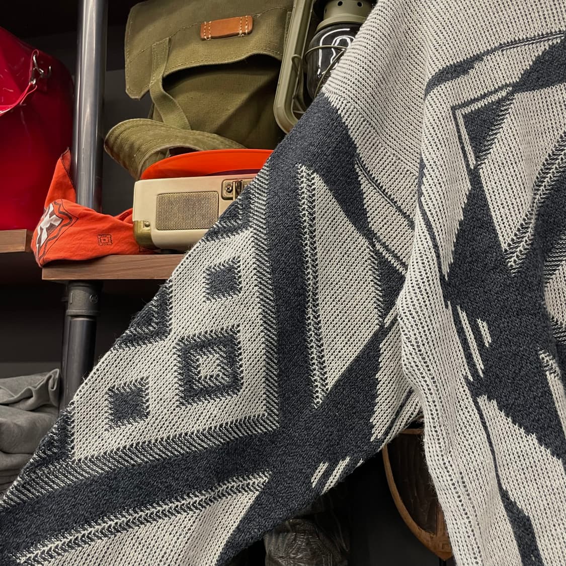 80s TOWNE by 런던 패턴 3D 울 니트 스웨터 상품이미지3