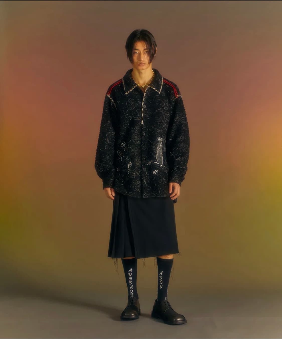 [M] 앤더슨벨 샌디 버디 엠브로이더리 셔츠 - 블랙 상품이미지3