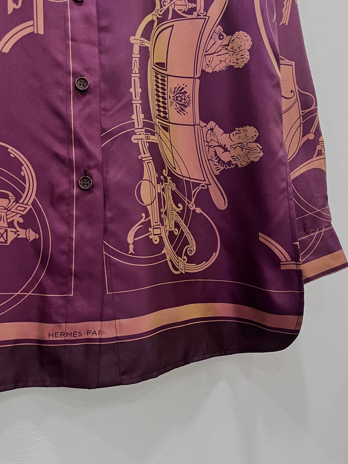 에르메스 90s 빈티지 실크 패턴 셔츠 상품이미지3