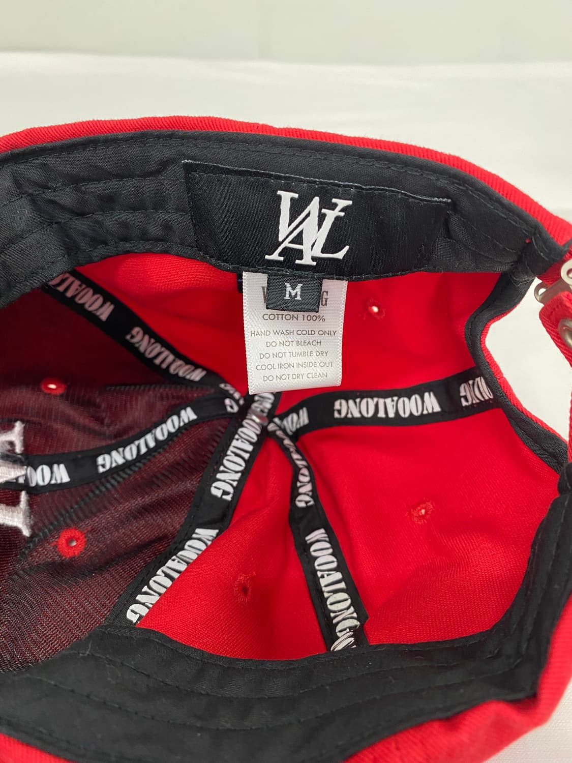 우알롱 레드 볼캡 모자 상품이미지4