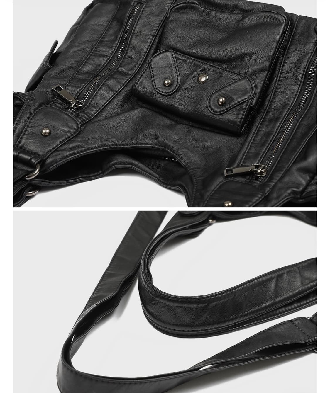 블랙업 펑크올 레더 투웨이백 상품이미지2